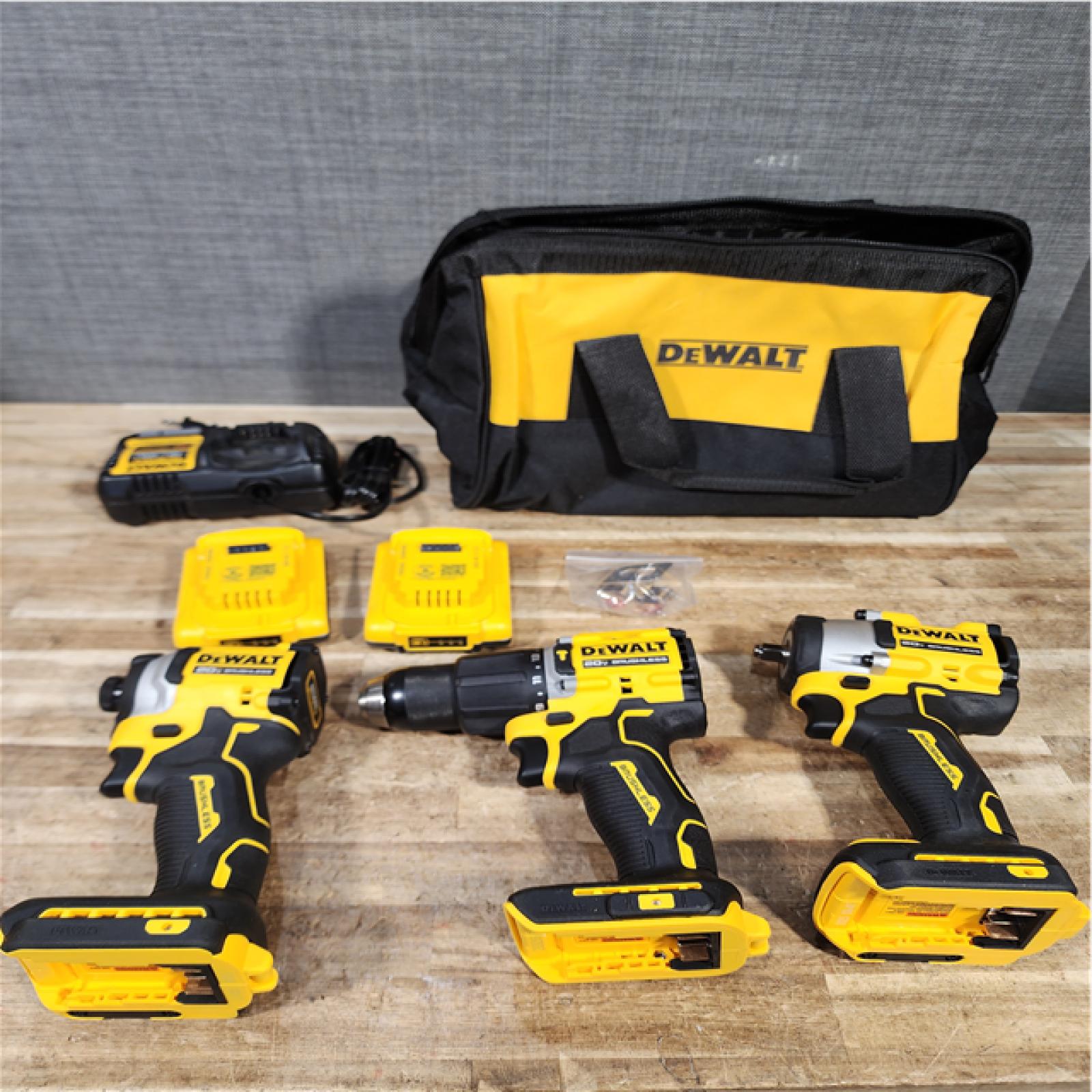 Houston Location AS-IS DEWALT Drill and Impacts QTY/2 and Batteries QTY/2 with Charger