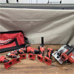 AS-IS Milwaukee M18 18-Volt Lithium-Ion Cordless Combo Kit 7-Tool with 2-Batteries, Charger and Tool Bag