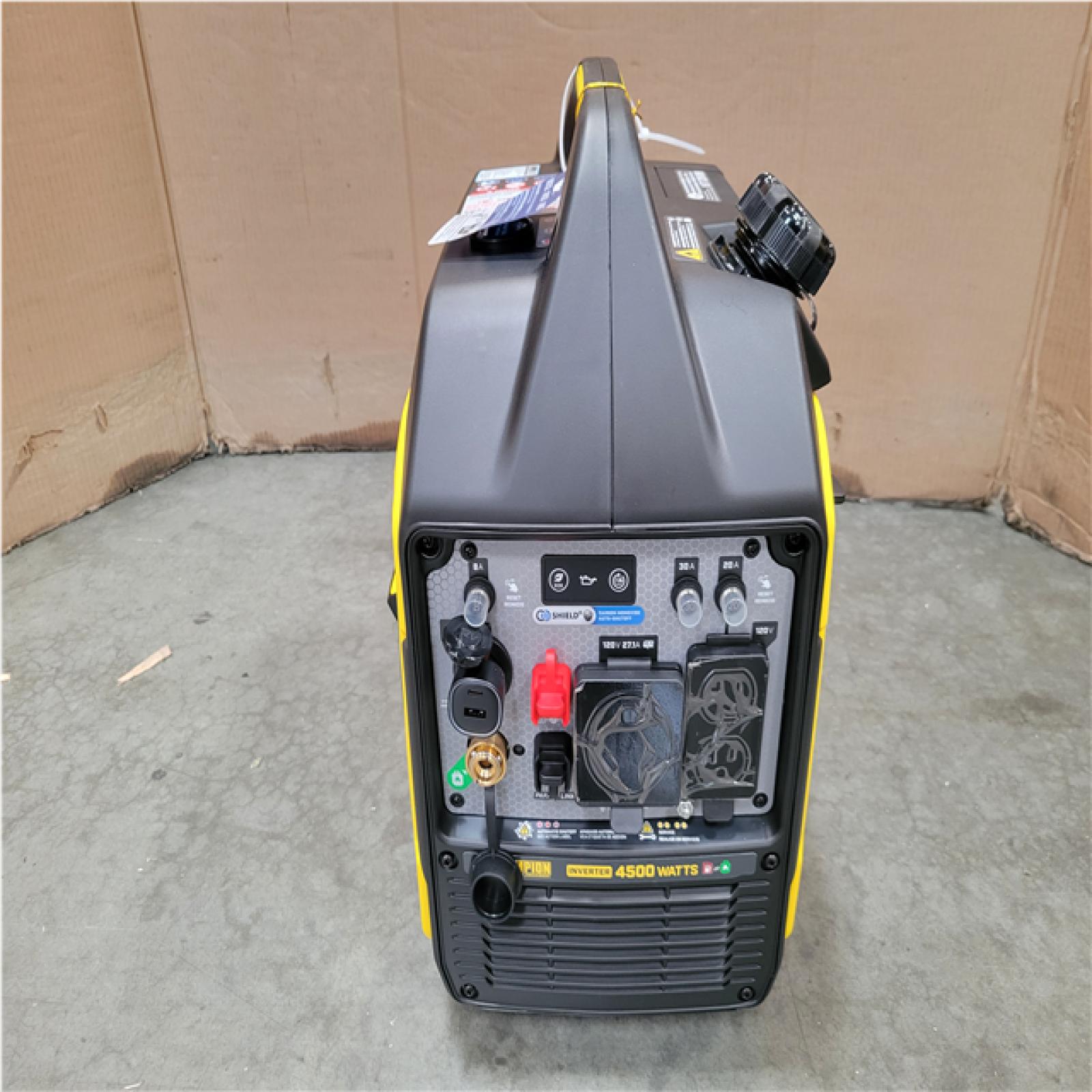 CALIFORNIA AS-IS CHAMPION 4 500/3 250-WATT PORTABLE GENERATOR W/ CO SHEILD