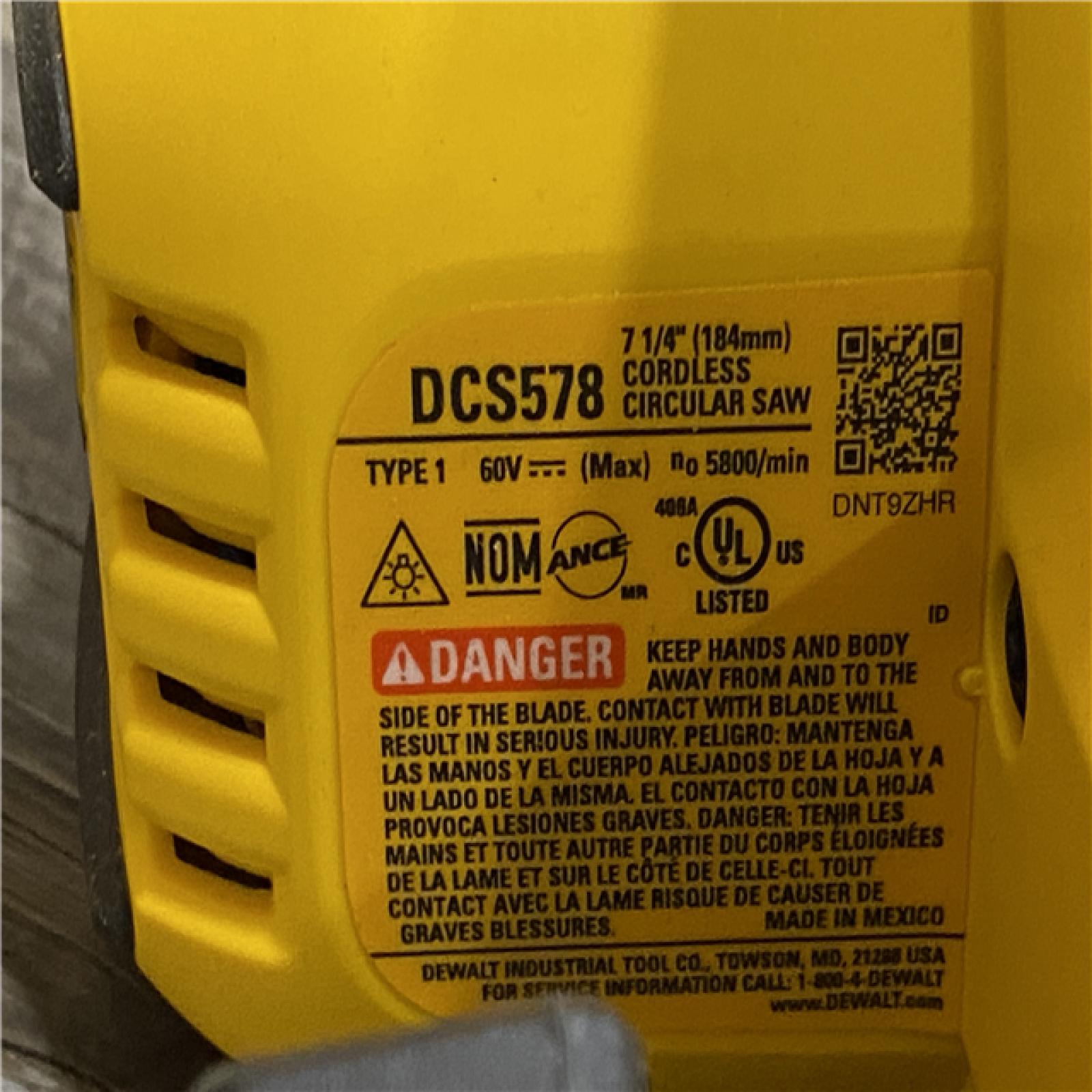 AS-IS DEWALT FLEXVOLT 60V MAX Cordless Brushless 7-1/4 in. Circular Saw with Brake (Tool Only)