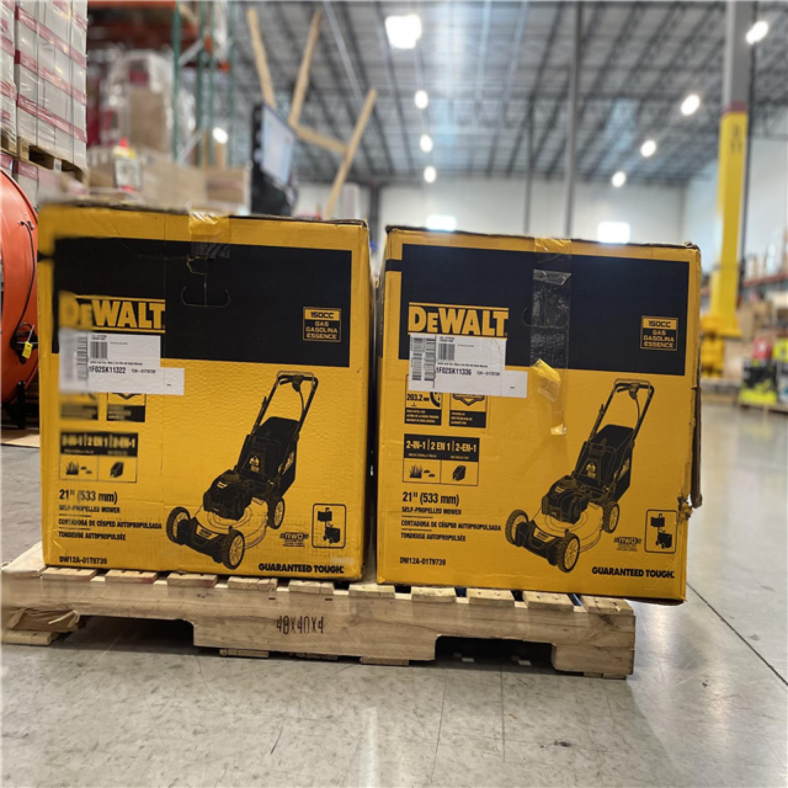 DALLAS LOCATION- AS-IS DeWalt 21 in.150CC Gas Self Propelled Walk Behind Lawn Mower PALLET (2 UNITS)