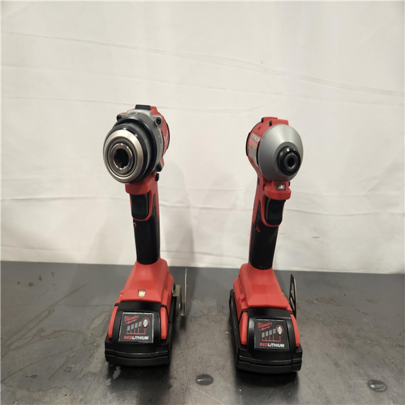 AS-IS- Milwaukee M18 18V Lithium-Ion Brushless Cordless Compact Drill/Impact Combo Kit