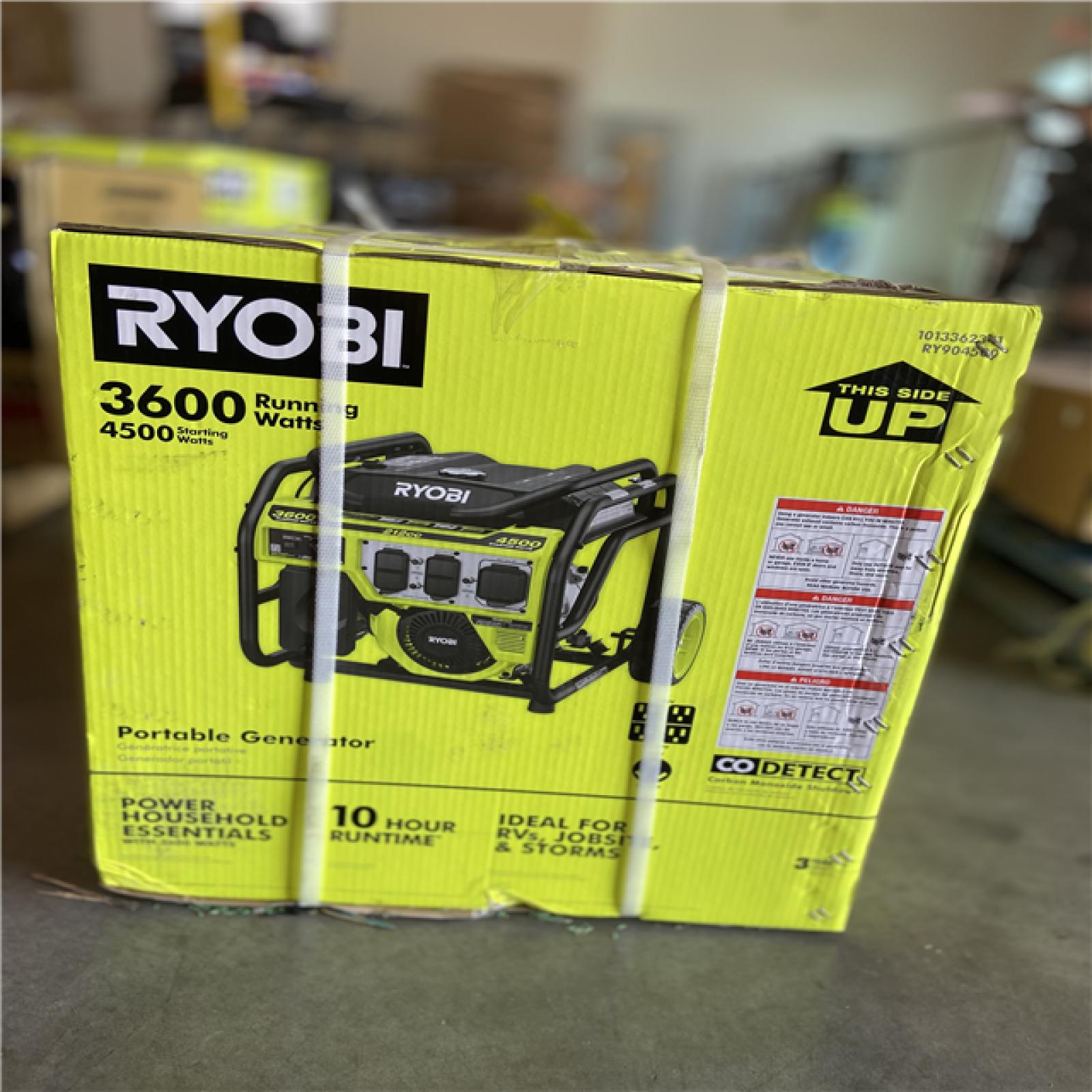 DALLAS LOCATION - RYOBI 3600-Watt Recoil Start Gasoline Powered Portable Generator with CO Shutdown Sensor