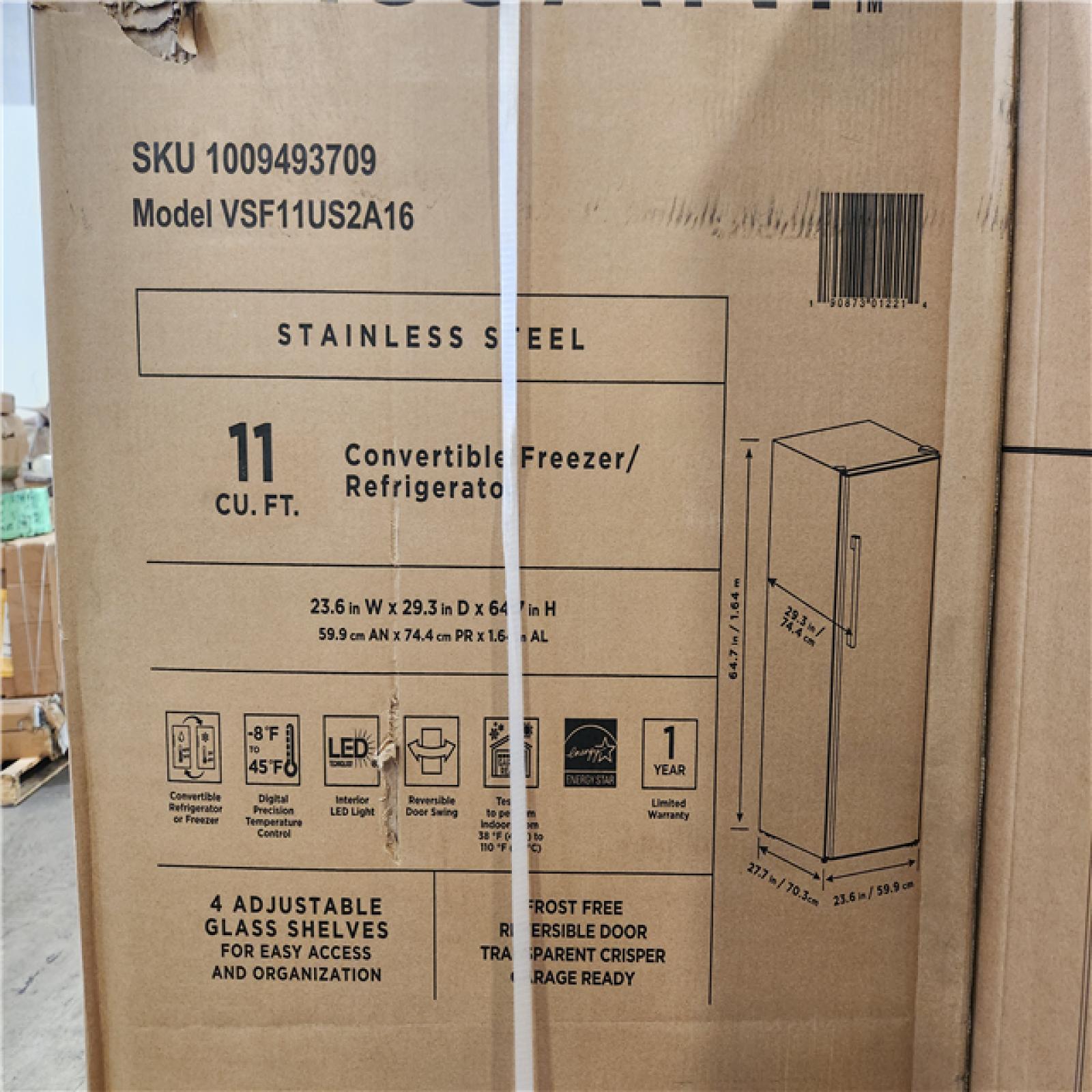 PhoenixLocation (2) Vissani 11 cu. ft. Convertible Auto Defrost Garage Ready Upright Freezer/Refrigerator in Stainless Steel, Energy Star