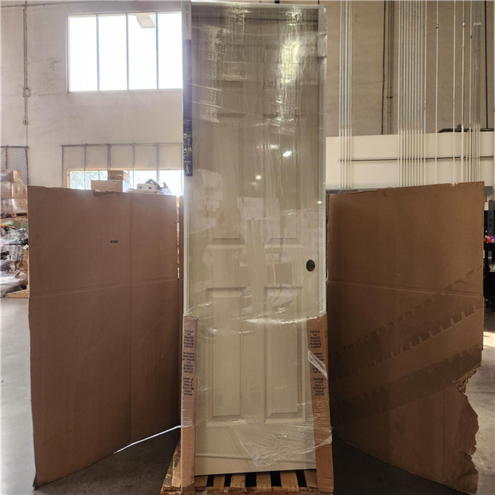 Phoenix NEW Masonite 32 in. x 80 in. 6 Panel Left-Handed Primed Composite Solid Core Single Prehung Interior Door 4-9/16 in. Flat Jamb Pallet (6-Doors)