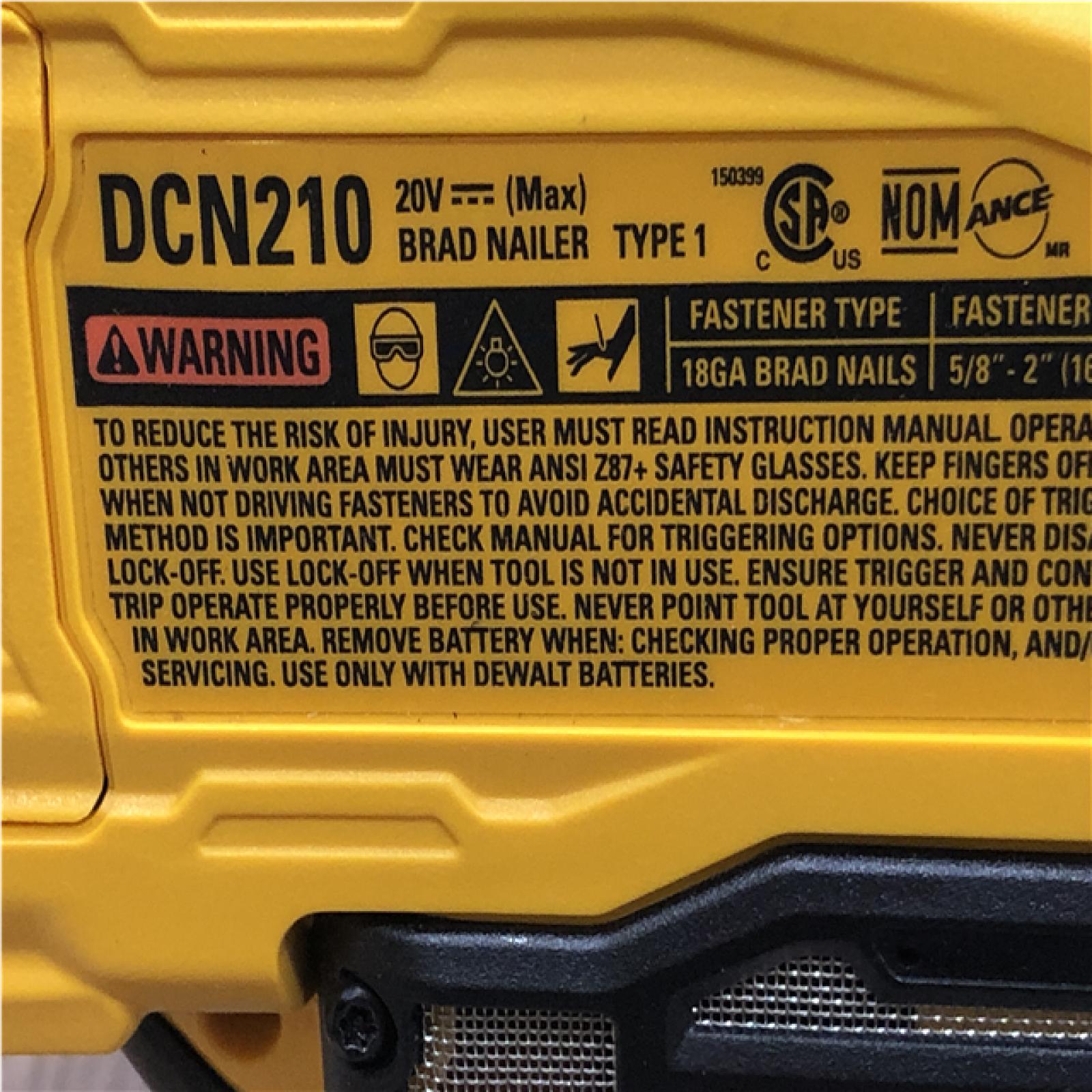 AS-IS DEWALT 20V MAX XR 18 Gauge Cordless Brad Nailer (Tool Only)