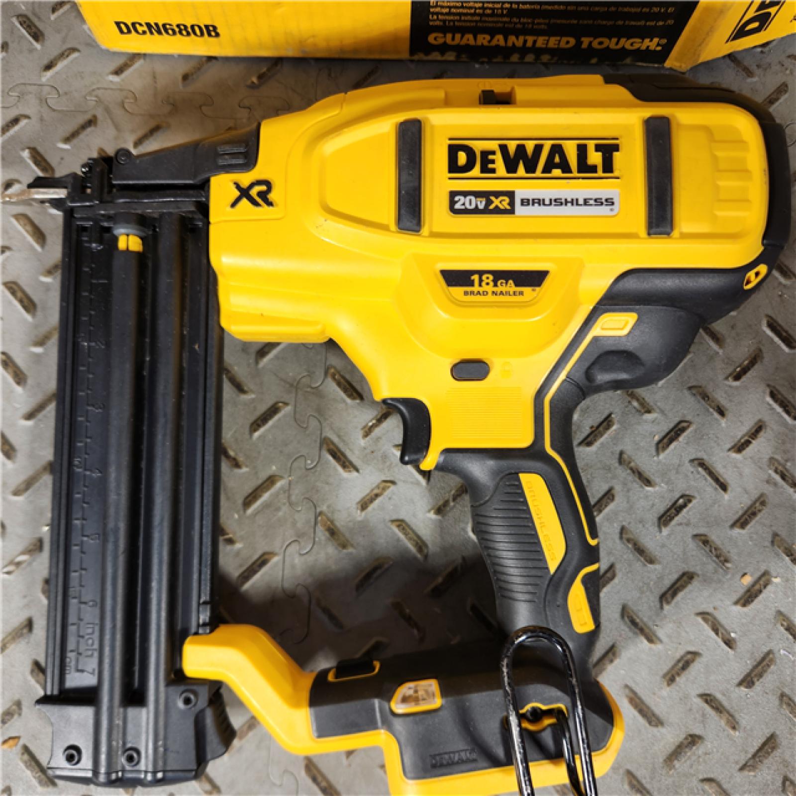 Houston Location - As-IS DEWALT DCN680B 18-Gauge 2-1/8 Cordless 20V MAX XR Brad Nailer (Tool Only) - Appears IN LIKE NEW Condition