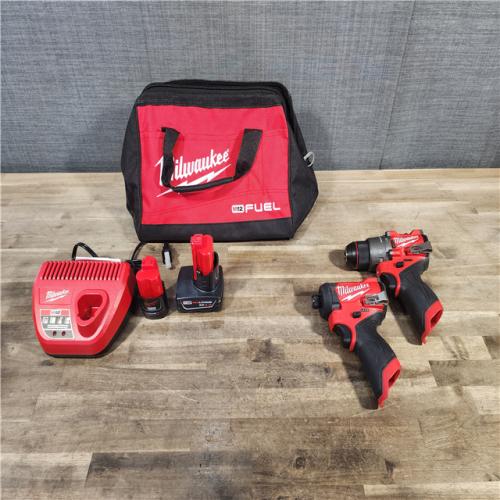 HOUSTON LOCATION - AS-IS (APPEARS LIKE NEW) Milwaukee 3497-22 12V Brushless Hammer Drill and Impact Driver Combo Kit