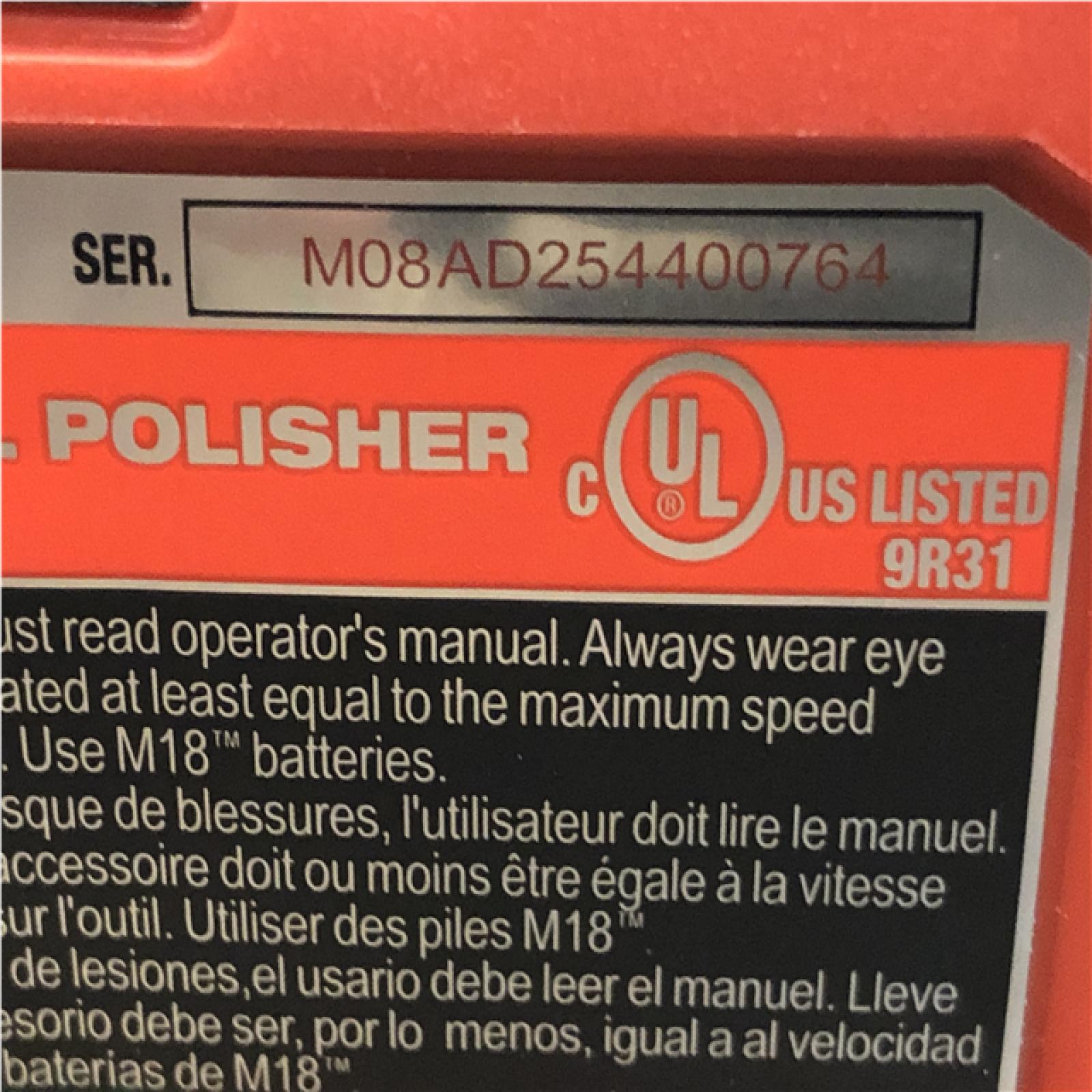 AS-IS Milwaukee FUEL18V Lithium-Ion Brushless Cordless 15MM DA Polisher (Tool-Only)