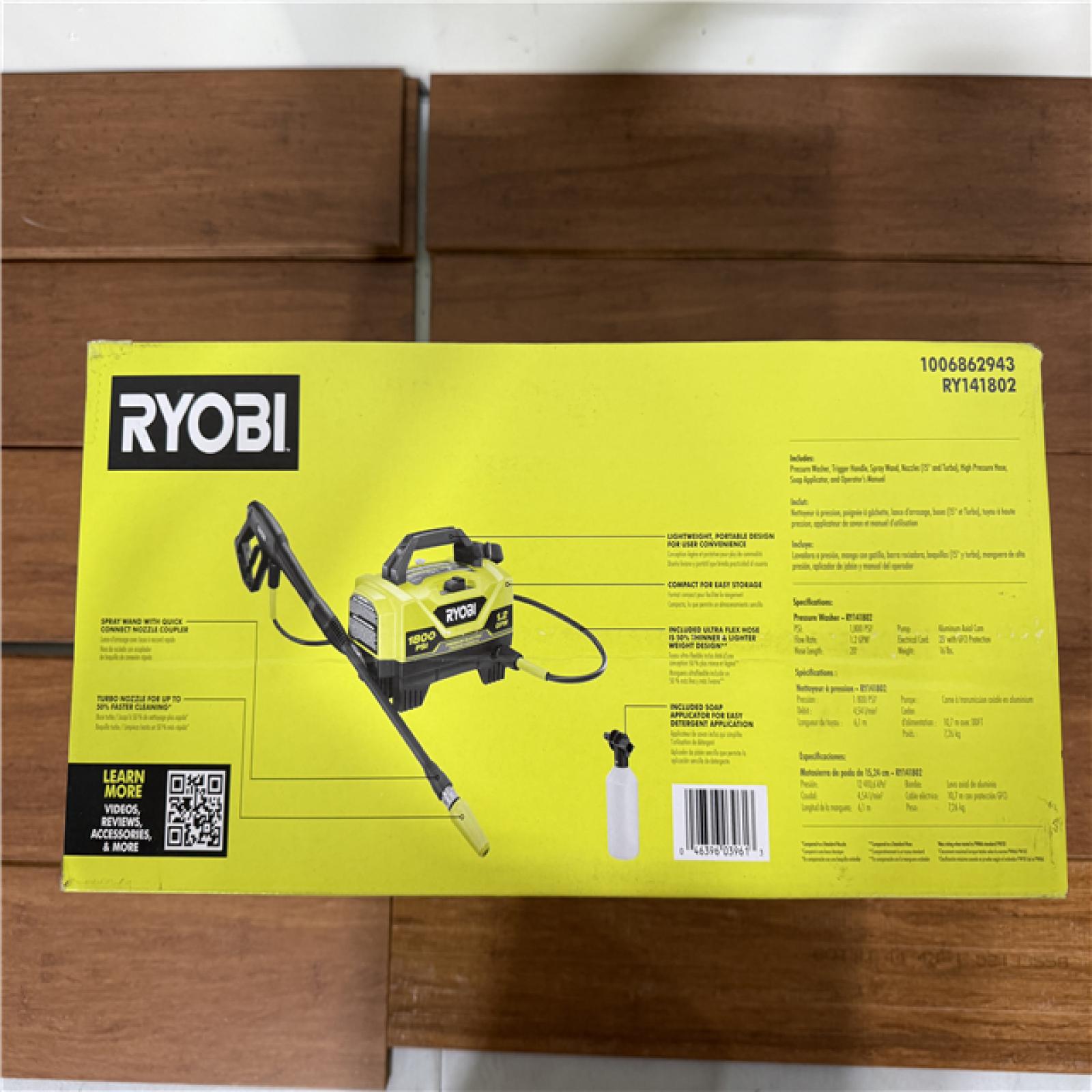 California NEW Ryobi Electric Pressure Washer 1800 PSI