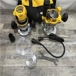 AS-IS DEWALT 12 Amp Corded 2-1/4 Horsepower Fixed and Plunge Base Router Kit
