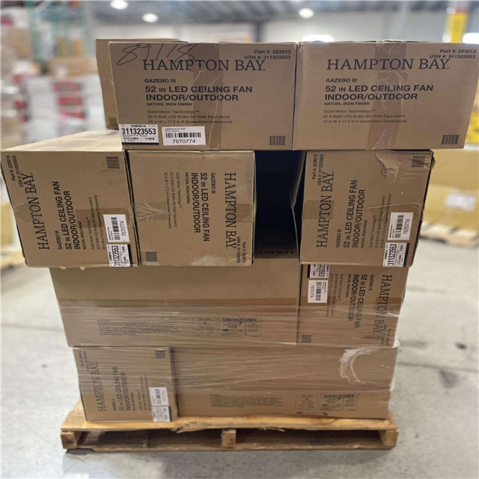 DALLAS LOCATION- Hampton Bay Gazebo III 52 in. Indoor/Outdoor Ceiling Fan Natural Iron Finish (23 Units)