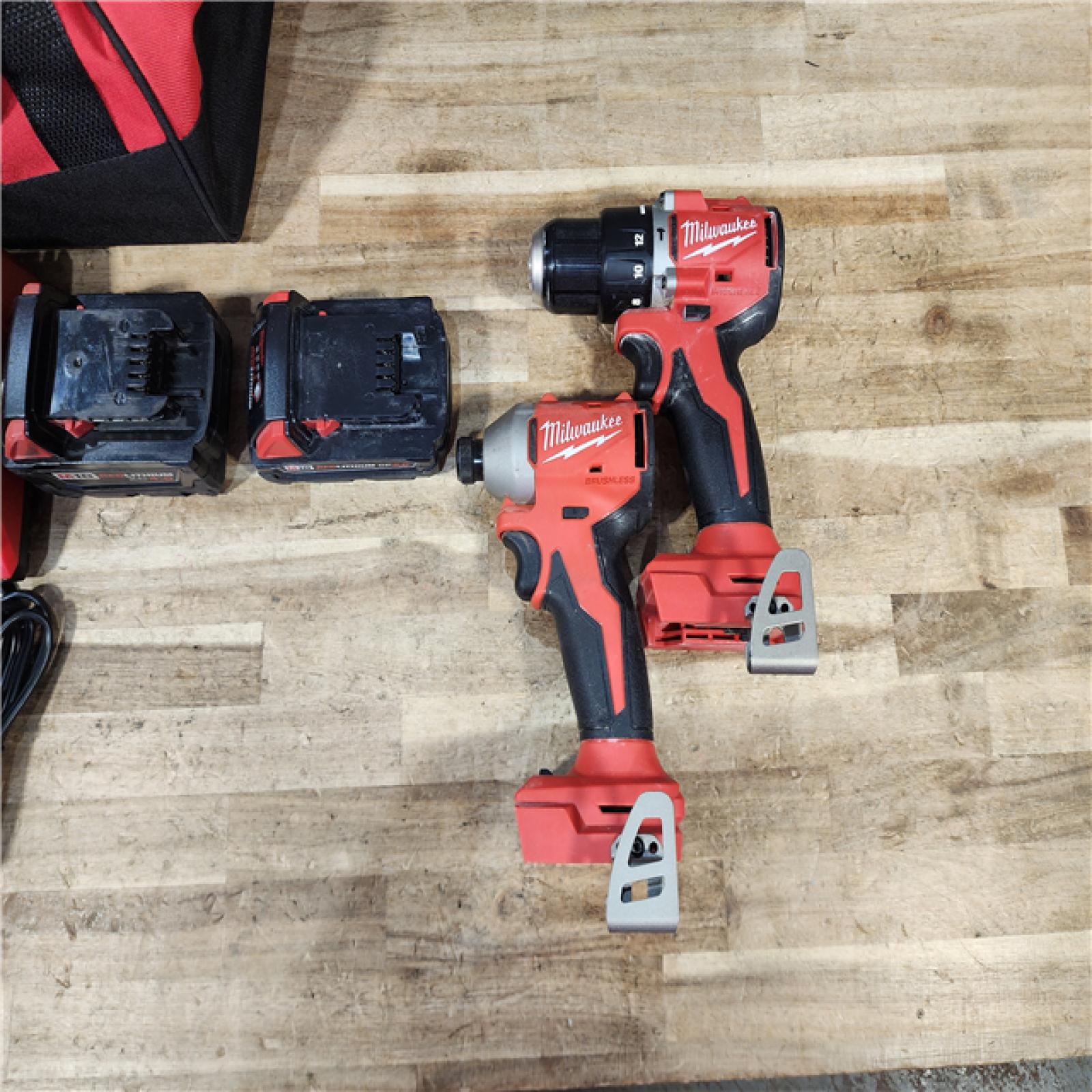 HOUSTON LOCATION - AS - IS Milwaukee 18-Volt Lithium-Ion Brushless Cordless Compact Hammer Drill/Impact Combo Kit