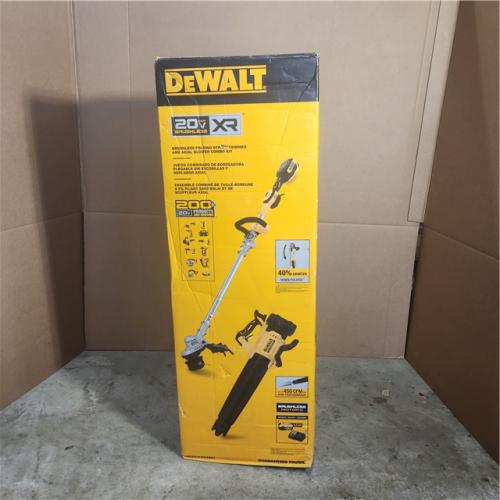 Houston Location AS IS - DEWALT 20V MAX Cordless Battery Powered String Trimmer & Leaf Blower Combo Kit with (1) 4.0 Ah Battery and Charger In Good Condition