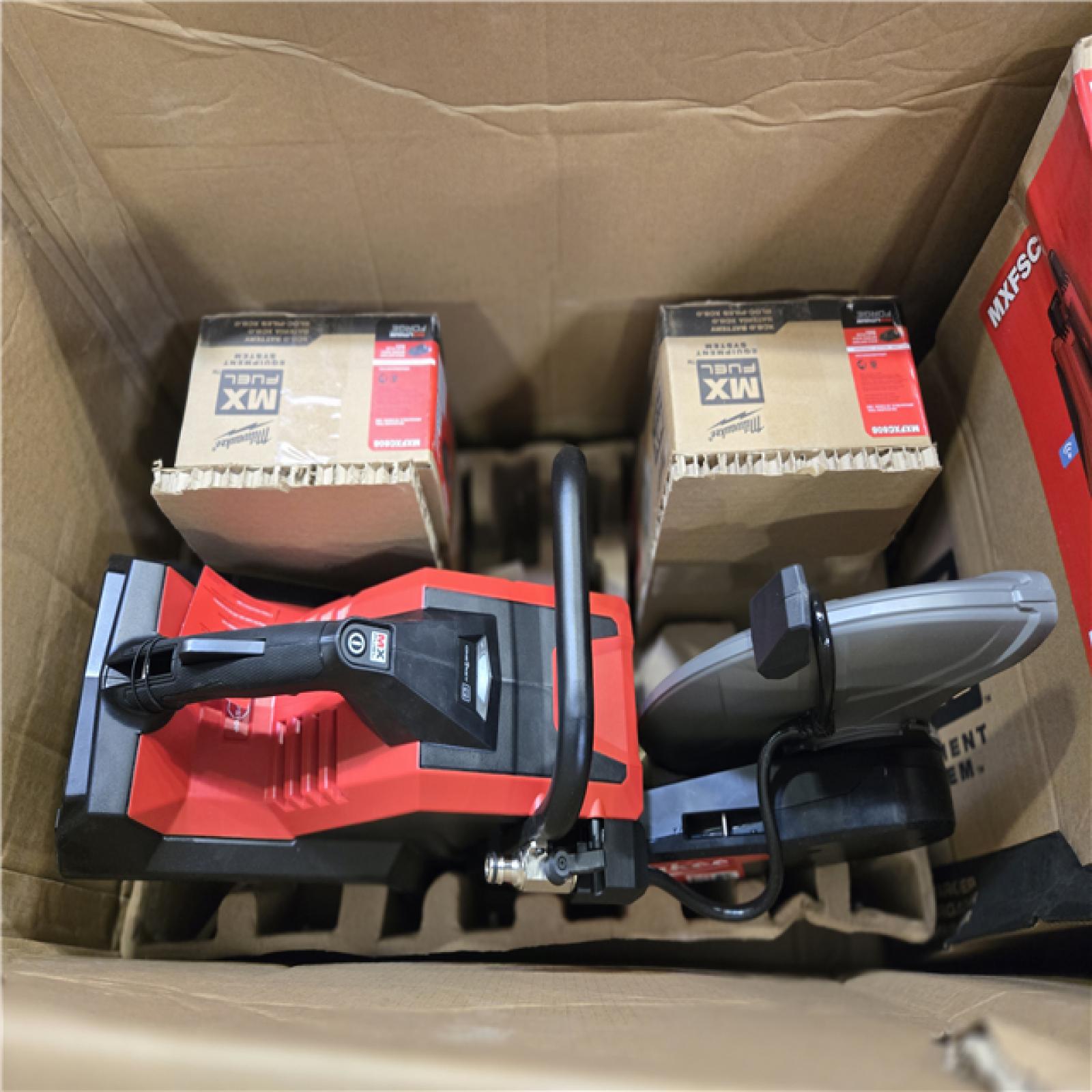 DALLAS LOCATION -Milwaukee MX FUEL Lithium-Ion 14 in. Cut Off Saw Kit with RAPIDSTOP Brake w/ (2) FORGE XC8.0 Batteries & (1) MX FUEL Super Charger