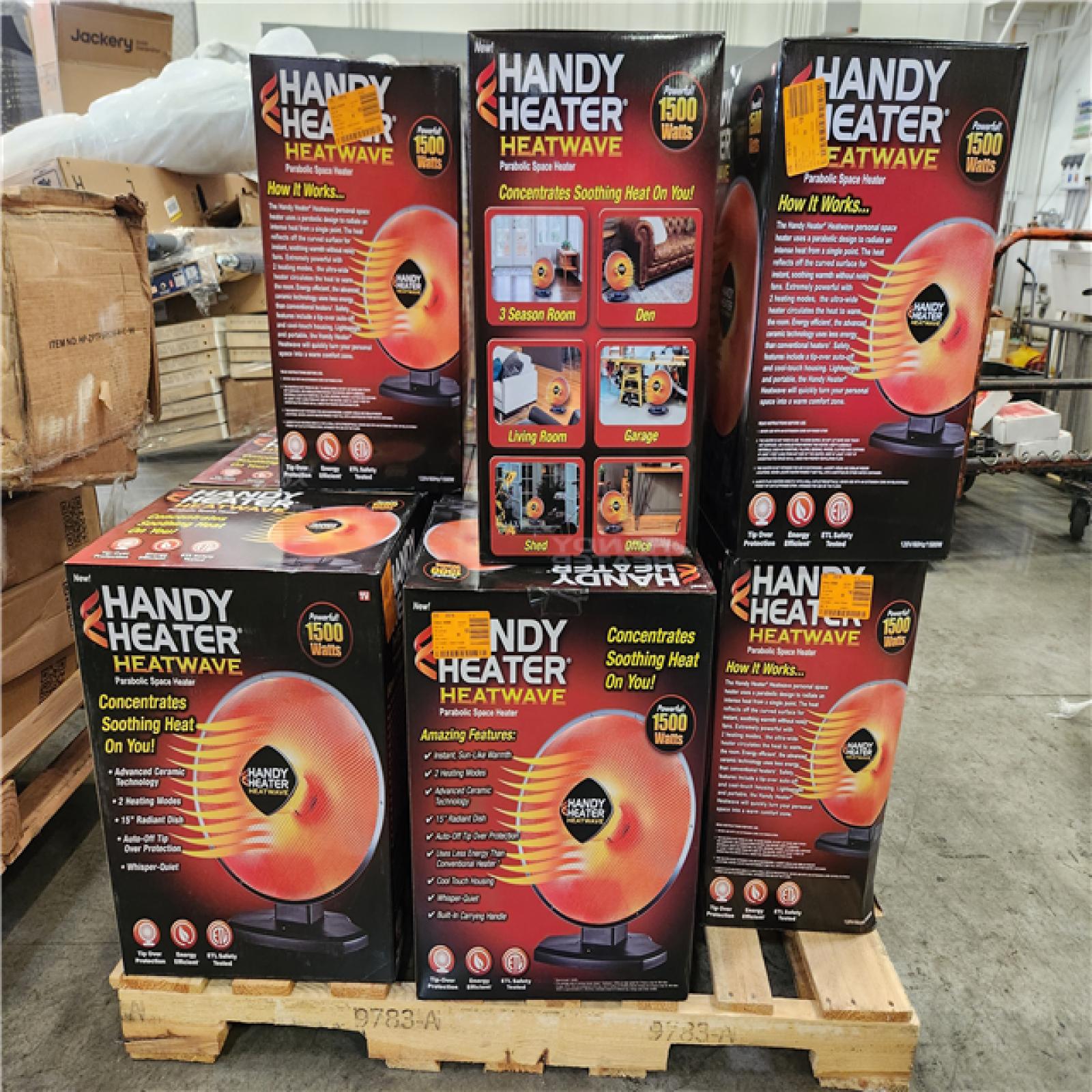 Phoenix Location 1500-Watt 18.5 in. Electric Ceramic Parabolic Space Heater with Tip-Over Safety Pallet (13 Heaters)