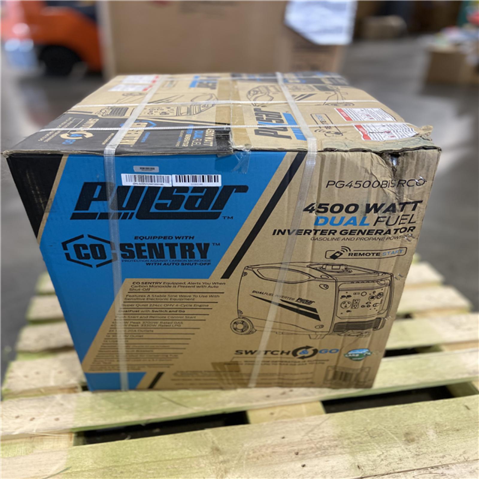 DALLAS LOCATION - Pulsar 4,500-Watt/3,700-Watt Dual Fuel with Recoil, Remote and Push Button Start Portable Inverter Generator with CO Alert