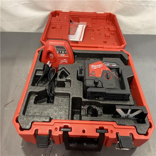 AS-IS - Milwaukee M12 12-Volt Lithium-Ion Cordless Green 250 ft. 3-Plane Laser Level Kit