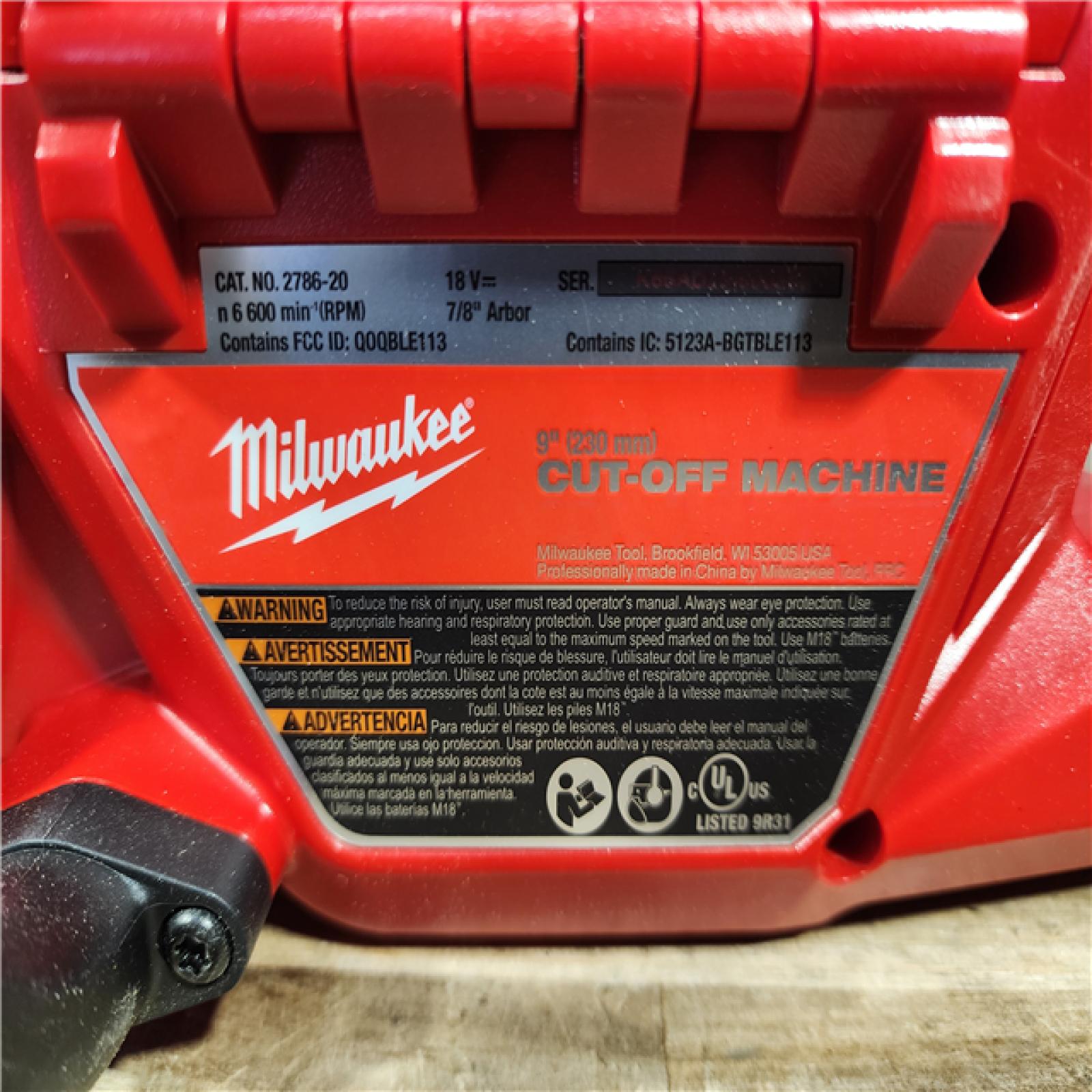 HOUSTON LOCATION - AS-IS Milwaukee FUEL ONE-KEY 18V Lithium-Ion Brushless Cordless 9 in. Cut Off Saw (Tool-Only)