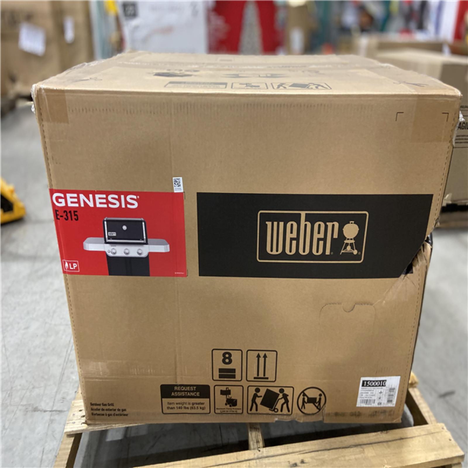 DALLAS LOCATION - Weber Genesis E-315 3-Burner Liquid Propane Gas Grill in Black with Cast-Iron Grates