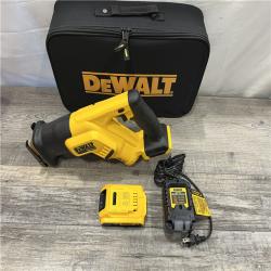 AS-IS DEWALT 20-Volt MAX Lithium-Ion Cordless Compact Reciprocating Saw with Battery 2Ah  Charger and Kit Bag