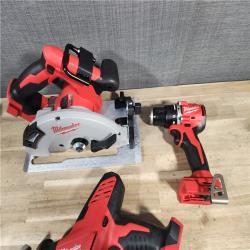 HOUSTON LOCATION - AS-IS Milwaukee M18 18-Volt Lithium-Ion Brushless Cordless Combo Kit (3-Tool) with 2-Batteries, 1-Charger and Tool Bag
