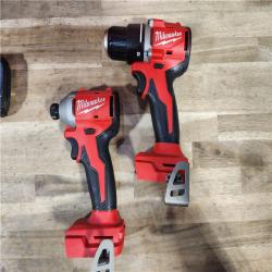 HOUSTON LOCATION - AS-IS Milwaukee M18 18V Lithium-Ion Brushless Cordless Compact Drill/Impact Combo Kit (2-Tool) W/(2) 2.0 Ah Batteries, Charger & Bag