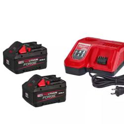 NEW! MILWAUKEE M18 18-Volt Lithium-Ion REDLITHIUM FORGE Starter Kit with (2) 8. 0Ah Battery and Rapid Charger