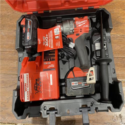 AS-IS Milwaukee 2904-22 Hammer Drill Driver Kit with Batteries  Charger & Tool Case  Red
