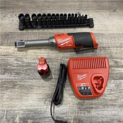 AS-IS Milwaukee FUEL INSIDER 12V Lithium-Ion Brushless Cordless 1/4 in. - 3/8 in. Extended Reach Box Ratchet Kit