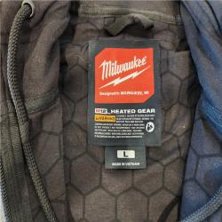 AS-IS -Men's Large M12 12-Volt Lithium-Ion Cordless Gray Heated Jacket Hoodie Kit