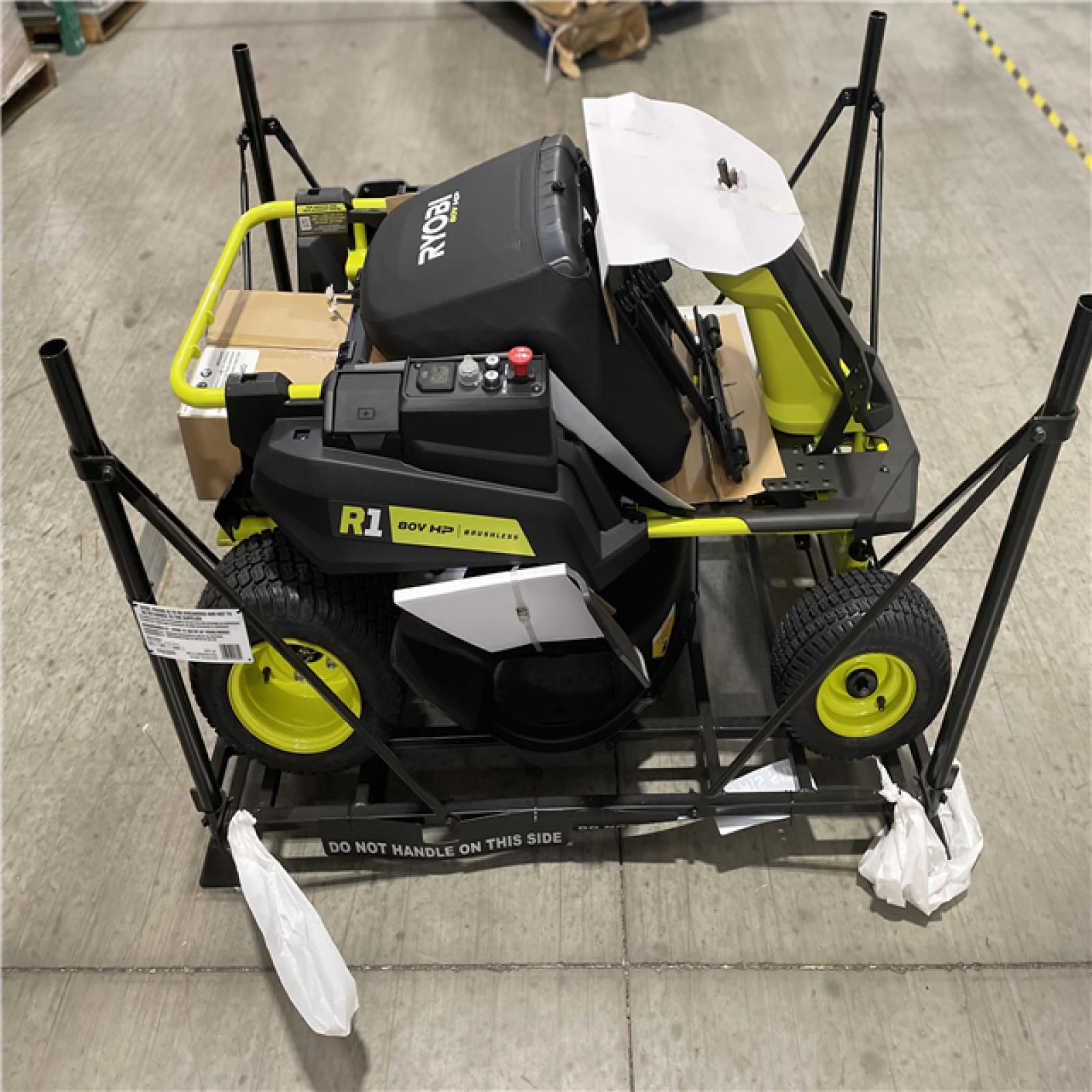 DALLAS LOCATION - RYOBI R1 80V HP Brushless Lithium Battery Cordless Electric 30 in. Riding Lawn Mower with 14 Ah Battery and Charger