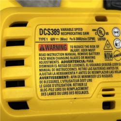 AS-IS DEWALT FLEXVOLT 60V MAX Cordless Brushless Reciprocating Saw (Tool Only)