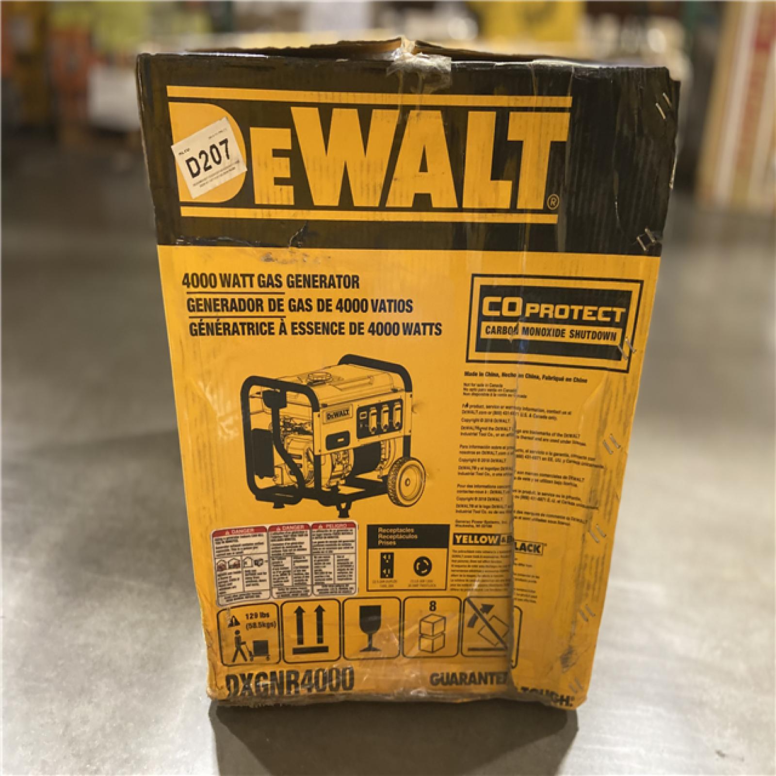 DALLAS LOCATION - DEWALT 4500 / 4000- Watt Gas Powered Portable Generator with Idle Control, Covered Outlets and CO Protect