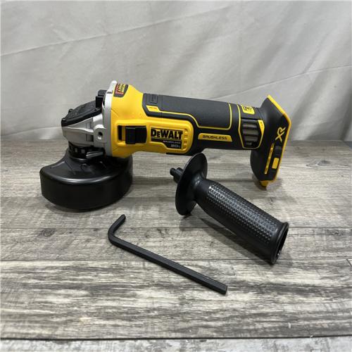 AS-IS DEWALT 20V MAX XR Cordless Brushless 4.5 in. Slide Switch Small Angle Grinder with Kickback Brake (Tool Only)
