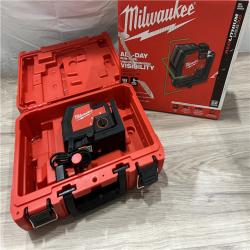 AS-IS Milwaukee 100 ft. REDLITHIUM Lithium-Ion USB Green Rechargeable Cross Line Laser Level with Charger