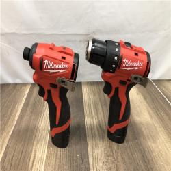 AS-IS Milwaukee 12-Volt Lithium-Ion Brushless Cordless Subcompact Drill and Impact Driver Combo Kit