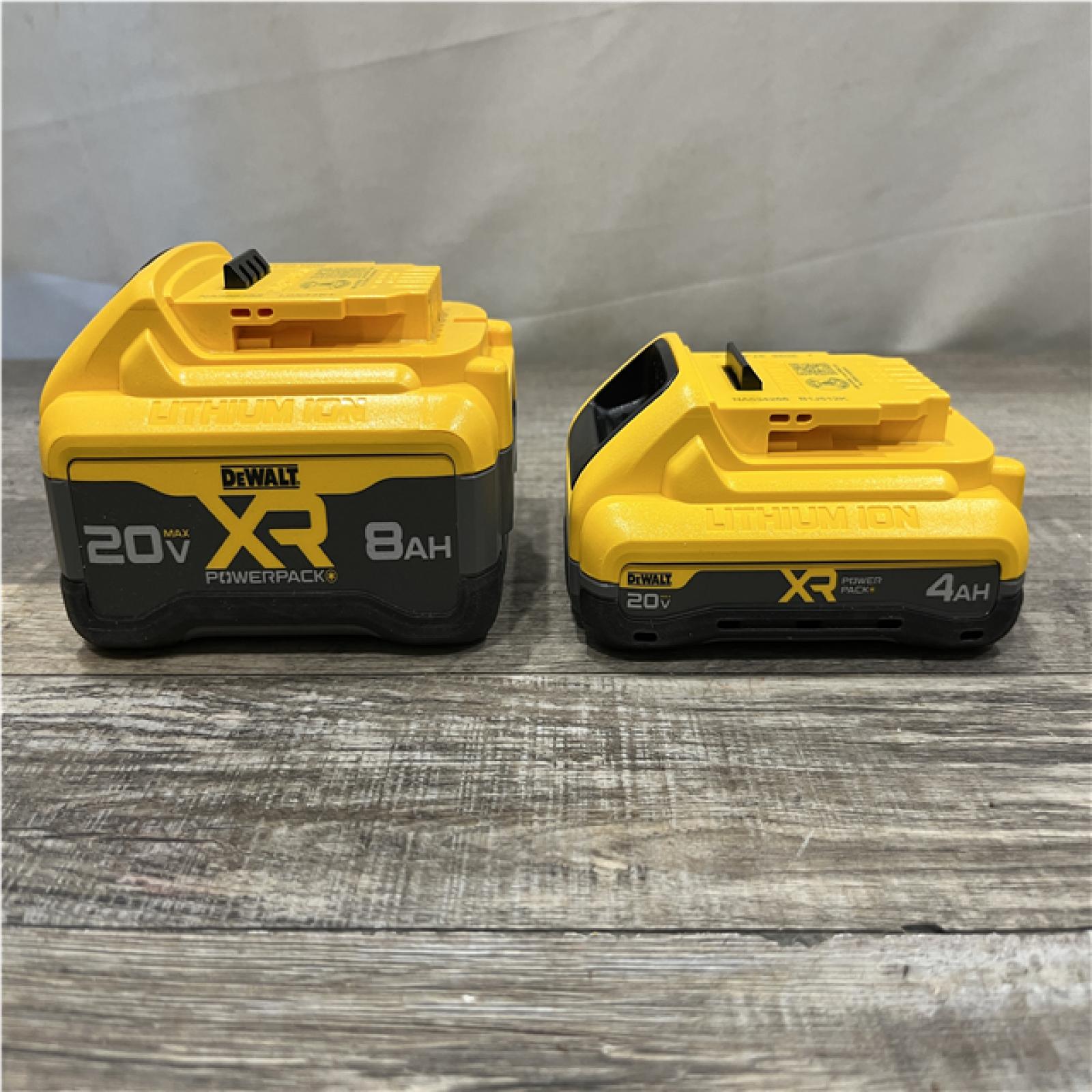 AS-IS DEWALT 20V XR Lithium-Ion Starter Pack with 8.0 Ah and 4.0 Ah Battery Packs and Charger