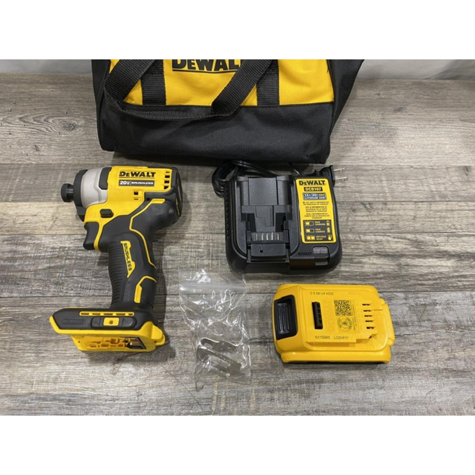 AS-IS DEWALT Atomic 20V Max Lithium-Ion Brushless Cordless Compact 1/4 in. Impact Driver Kit