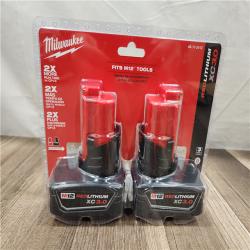 NEW- Milwaukee M12 12-Volt Lithium-Ion XC Extended Capacity 3.0Ah Battery Pack 3.0Ah (2-Pack)