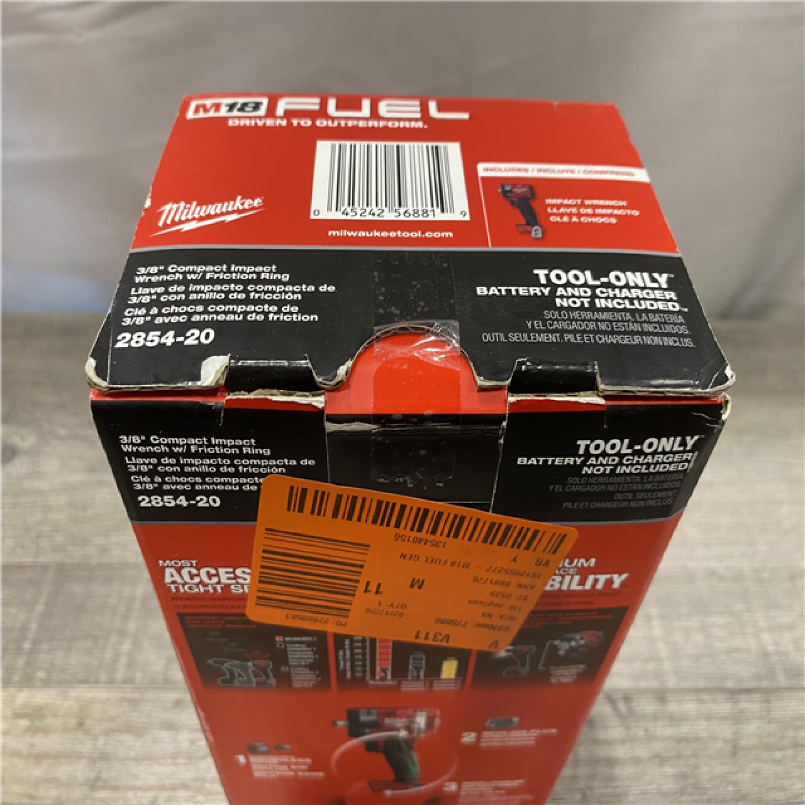 NEW - Milwaukee FUEL GEN-3 18V Lithium-Ion Brushless Cordless 3/8 in. Compact Impact Wrench with Friction Ring (Tool-Only)