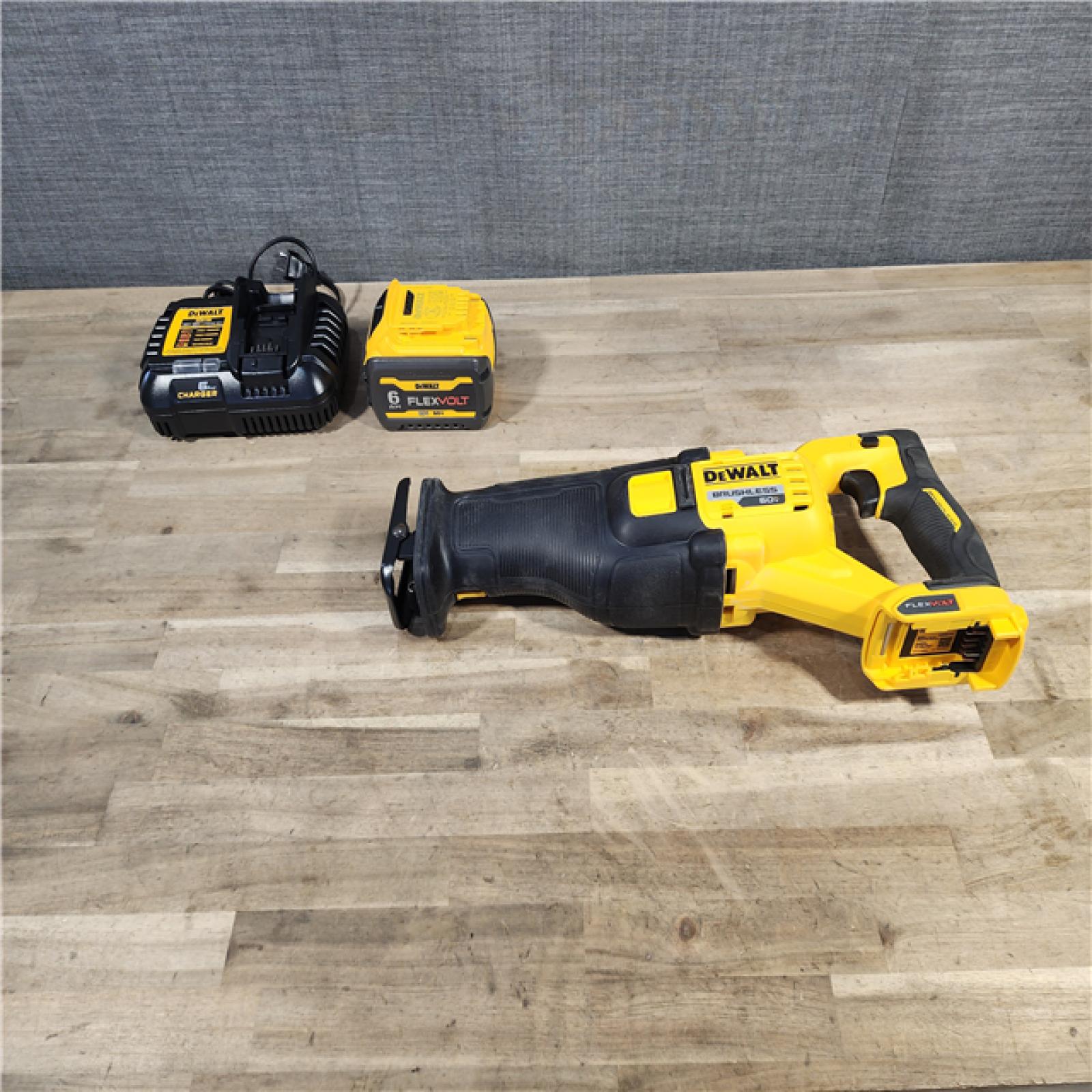 HOUSTON LOCATION - AS-IS DEWALT FLEXVOLT 60V MAX Cordless Brushless Reciprocating Saw with (1) FLEXVOLT 6.0Ah Battery