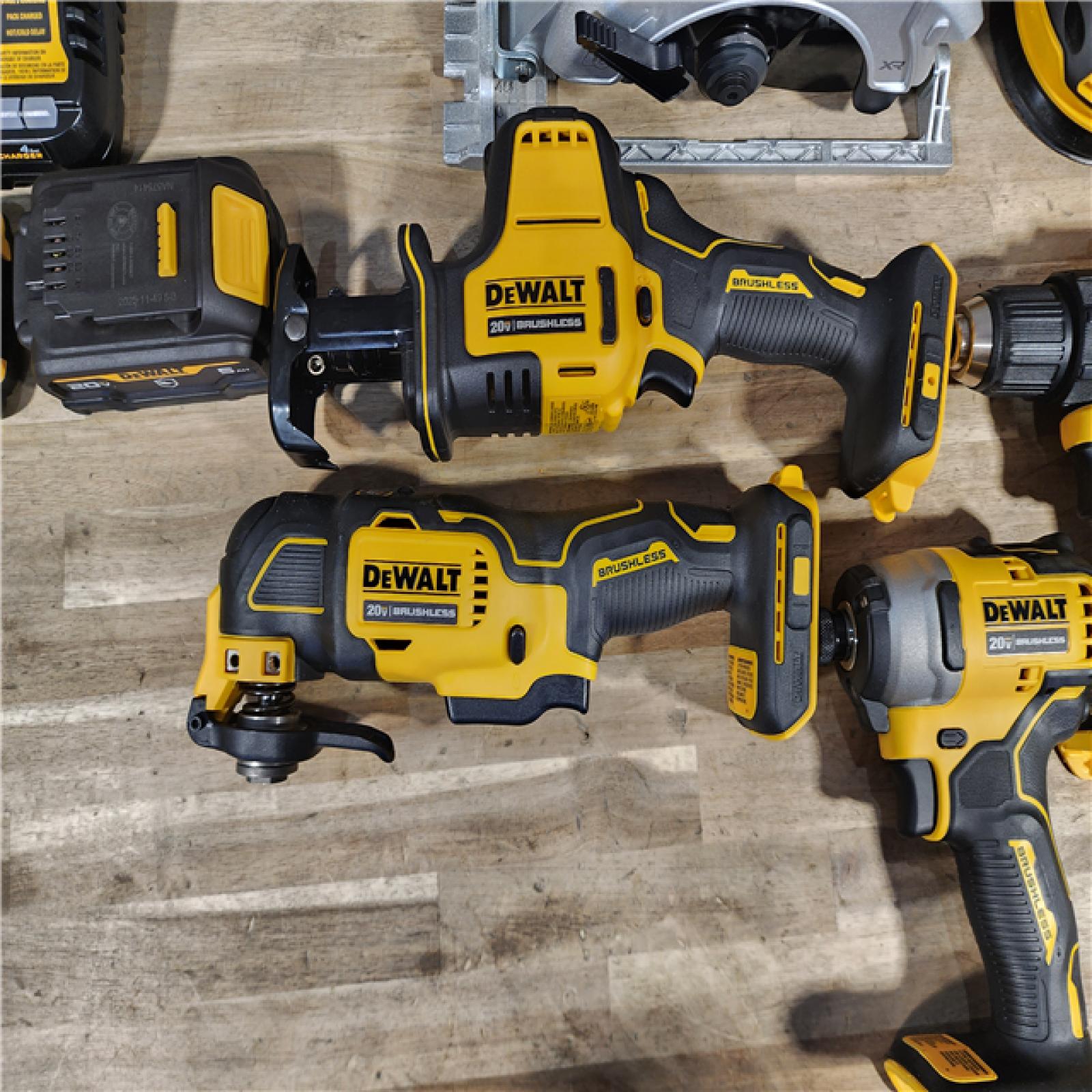 HOUSTON LOCATION - AS-IS (APPEARS LIKE NEW) DEWALT 20-Volt MAX Lithium-Ion Cordless 7-Tool Combo Kit with 2.0 Ah Battery, 5.0 Ah Battery and Charger