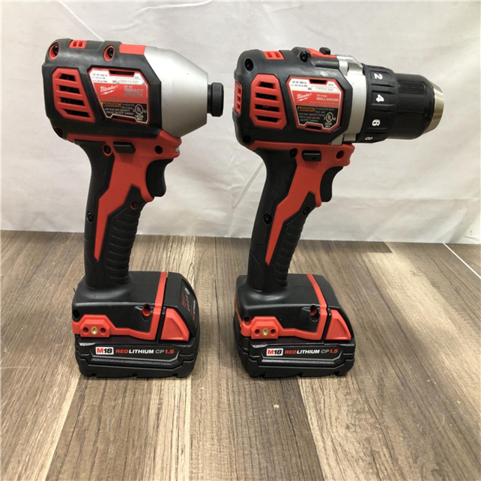 AS-IS Milwaukee M18 18V Lithium-Ion Cordless Drill Driver/Impact Driver Combo Kit
