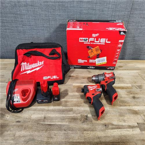 HOUSTON LOCATION - AS-IS Milwaukee 3497-22 12V Brushless Hammer Drill and Impact Driver Combo Kit