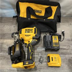 AS-IS DEWALT 20V MAX Lithium-Ion 15-Degree Electric Cordless Roofing Nailer Kit
