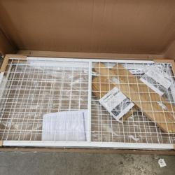 Phoenix NEW FLEXIMOUNTS OHK Series 48 in. W x 72 in. D x 22-40 in. H White Ceiling Mounted Overhead Garage Storage Rack with Accessory Hooks