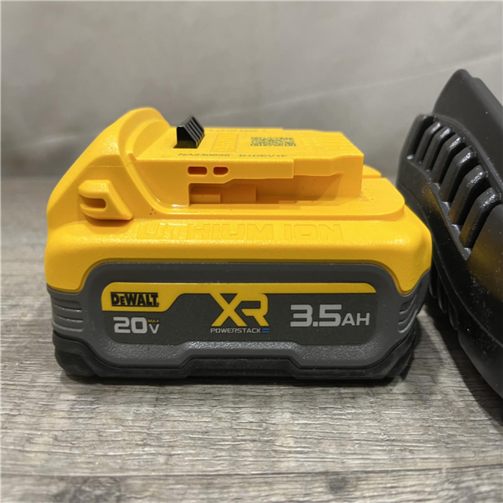 AS-IS DEWALT 20V MAX XR POWERSTACK Lithium-Ion Battery Starter Kit with 3.5Ah Battery and Charger