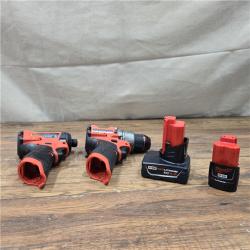 AS-IS Milwaukee 3497-22 12V Brushless Hammer Drill and Impact Driver Combo Kit