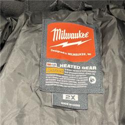 AS-IS Milwaukee Men's 2 X-Large 12V Lithium-Ion Cordless Axis Black Heated Quilted Hooded Jacket Kit